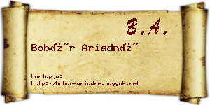 Bobár Ariadné névjegykártya